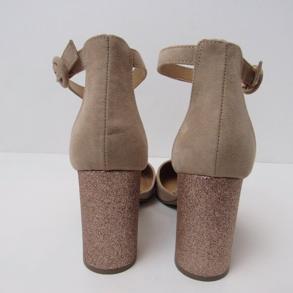 Lauren Conrad LC Gold Hydrangea High Heels Women's Size 8.5 - Picture 6 of 11